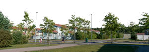 background with suburb houses