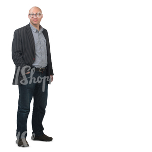 man with glasses standing in a room