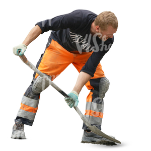 cut out worker shovelling