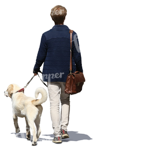 man walking a dog