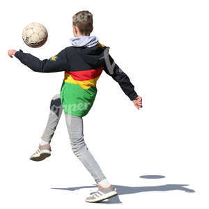 teenage boy playing football