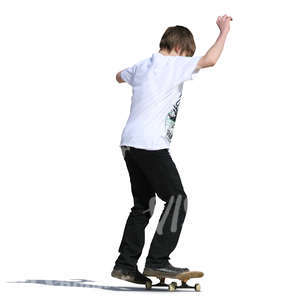 cut out boy riding a skateboard