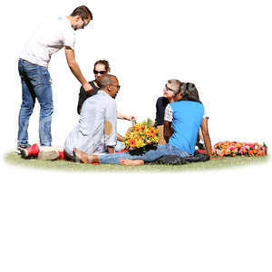 group of young people having a picnic