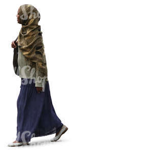 black muslim woman walking