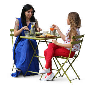 woman sitting in a cafe with her teenage daughter