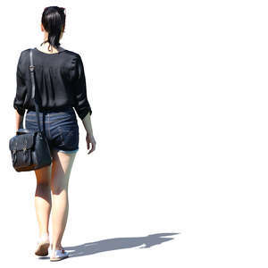 asian woman walking on a sunny day