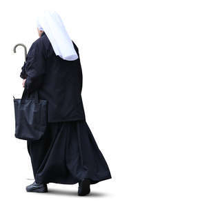 older nun walking