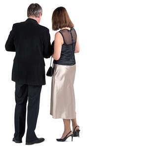 couple in formal outfit standing