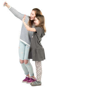 two young girls taking a selfie