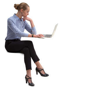 businesswoman sitting and working with computer