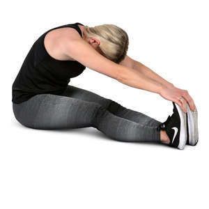 woman stretching in a gym