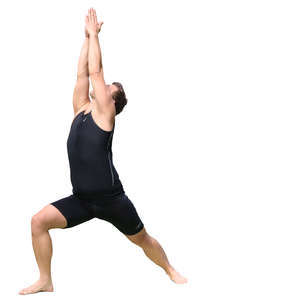 man doing yoga exercises