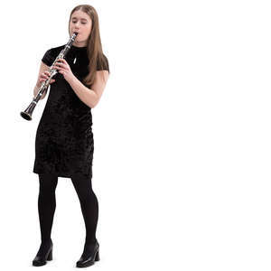 young woman playing clarinet