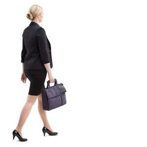 cut out businesswoman walking