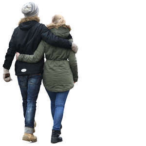 couple walking together in winter