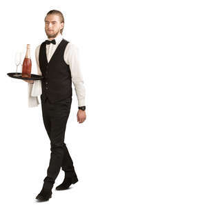 waiter carrying a tray