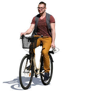 man riding a bicycle in the summer