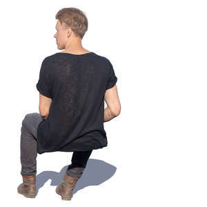 man sitting seen from behind