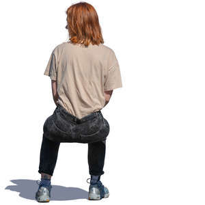 woman sitting seen from behind