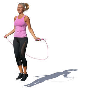 woman jumping with a jump rope