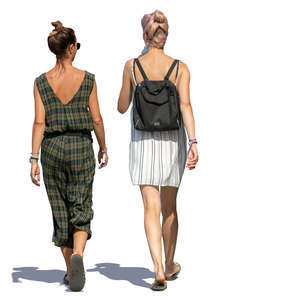 two women in summer outfits walking 