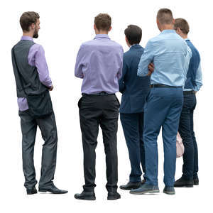 group of five men standing