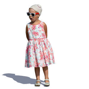 little girl with sunglasses standing