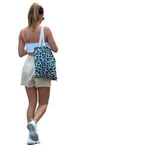 woman in a summer outfit walking