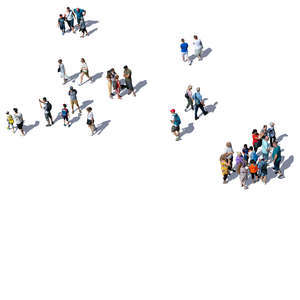 groups of people seen from above