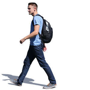 man with a backpack walking