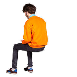 man sitting seen from behind