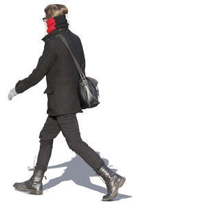 man walking hastily