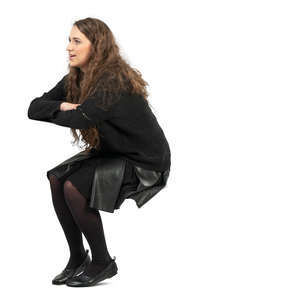 woman sitting at a table and talking