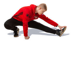 young man doing a stretching exercise