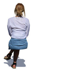 woman sitting seen from behind