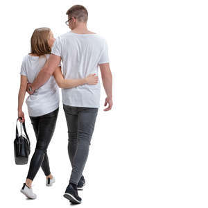 young couple walking