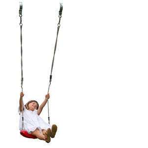 little girl swinging