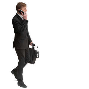 businessman in black suit walking