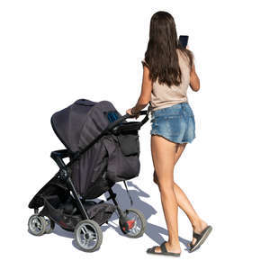 woman pushing a stroller