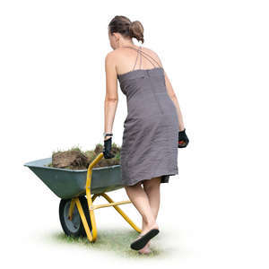 woman with a garden barrow