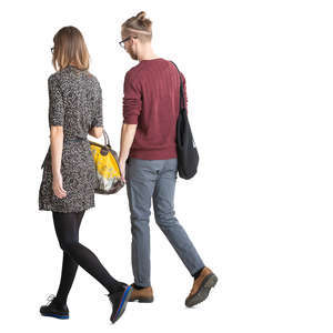 young man and woman walking