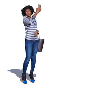 black woman taking a selfie