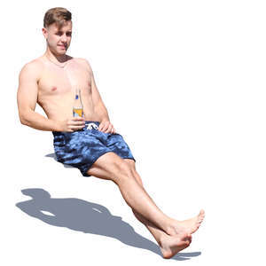 man in a bathing suit relaxing