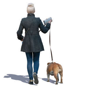 woman walking her dog