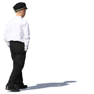 boy in a school uniform walking