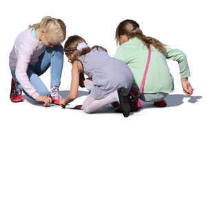 three girls playing