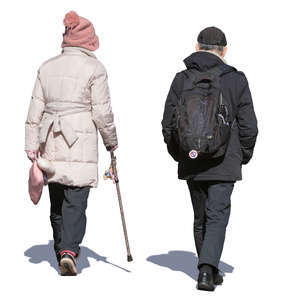 two older people walking