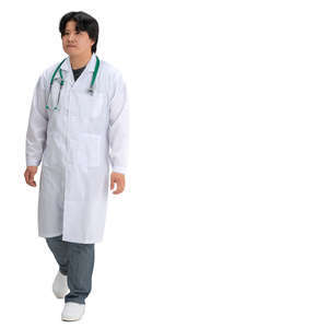 asian doctor walking