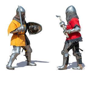 two medieval soldiers fighting