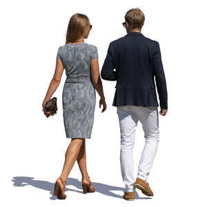 fancy man and woman walking